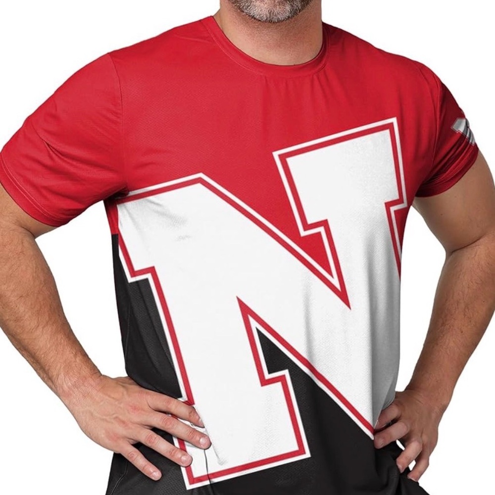 Nebraska cornhuskers red and White Graphic Men’s collegiate T-Shirt